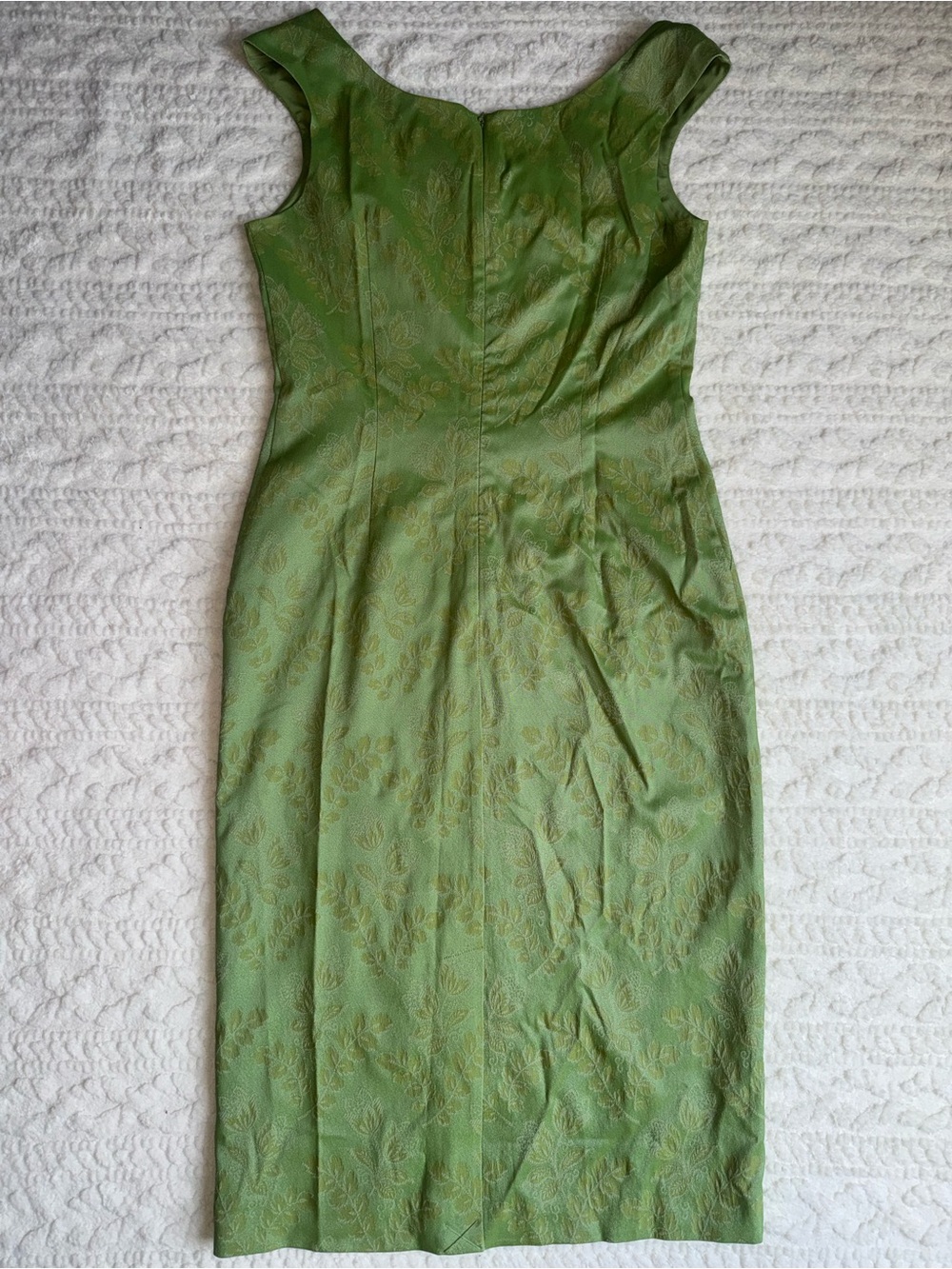 Tuckernuck Romy Midi Dress Tuileries Vine Green Stretch Jacquard Sheath Size 8 - Picture 9 of 13